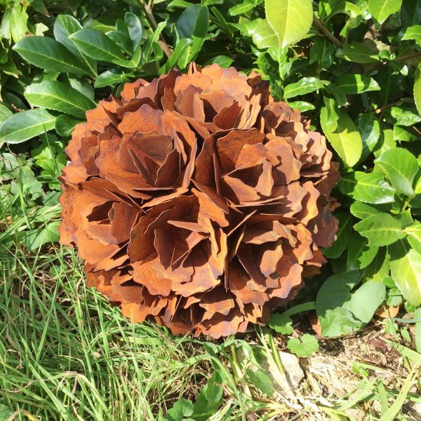 Pusteblume Kugel 30cm Deko-Blume Blume Edelrost Rost Metall