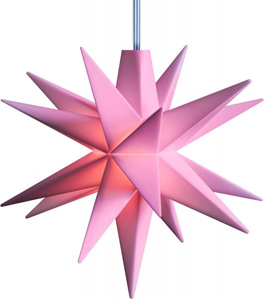 3D LED Stern rosa Ø 8 cm Batterie für innen Weihnachtsstern Ministern Kunststoff