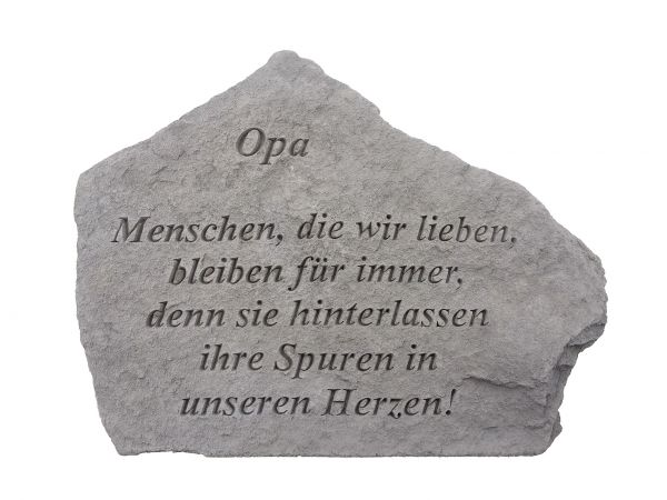 Gedenkstein Opa mit Spruch Steinguss 18 x 14 cm Grabschmuck