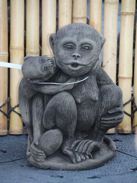 Affenmutter mit Baby 38cm