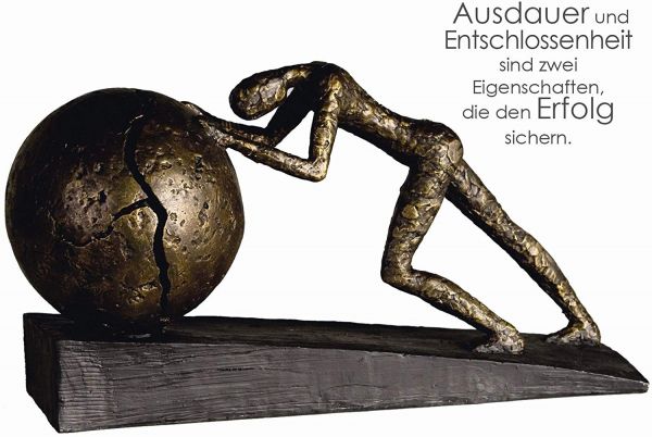 Skulptur Heavy Ball bronze optik 21,5x37cm
