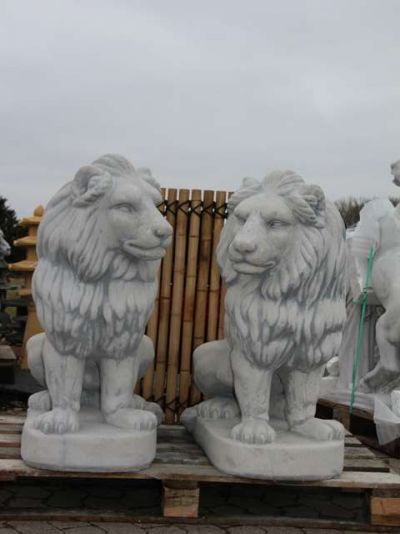 Löwen Paar XL - nach links und nach rechts blickend 97 cm hoch