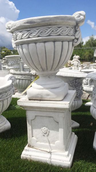 Amphore Pokal auf Sockel - Set Höhe 83 cm Pflanzgefäß Blumenkübel
